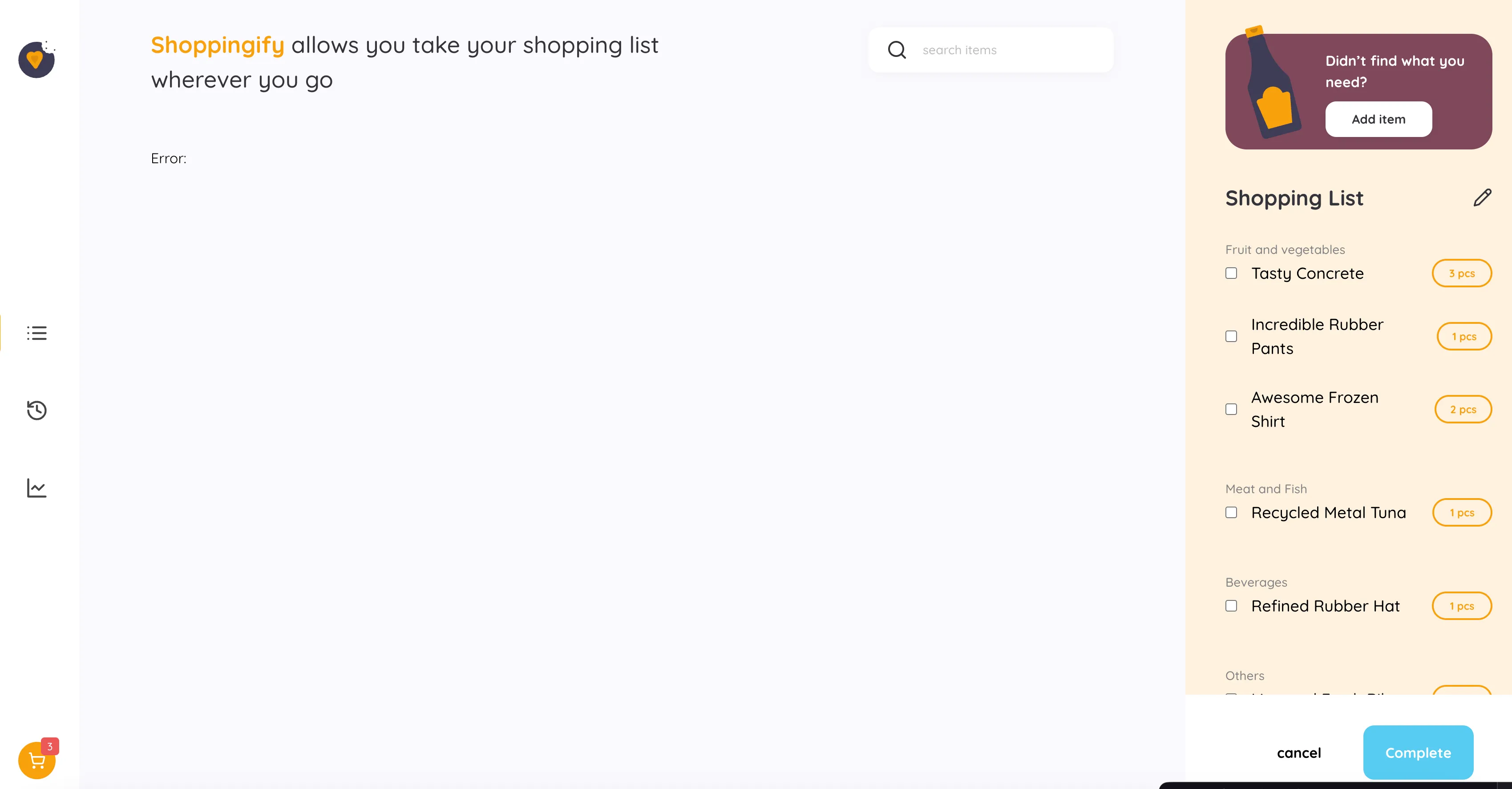 Shoppingify screenshot