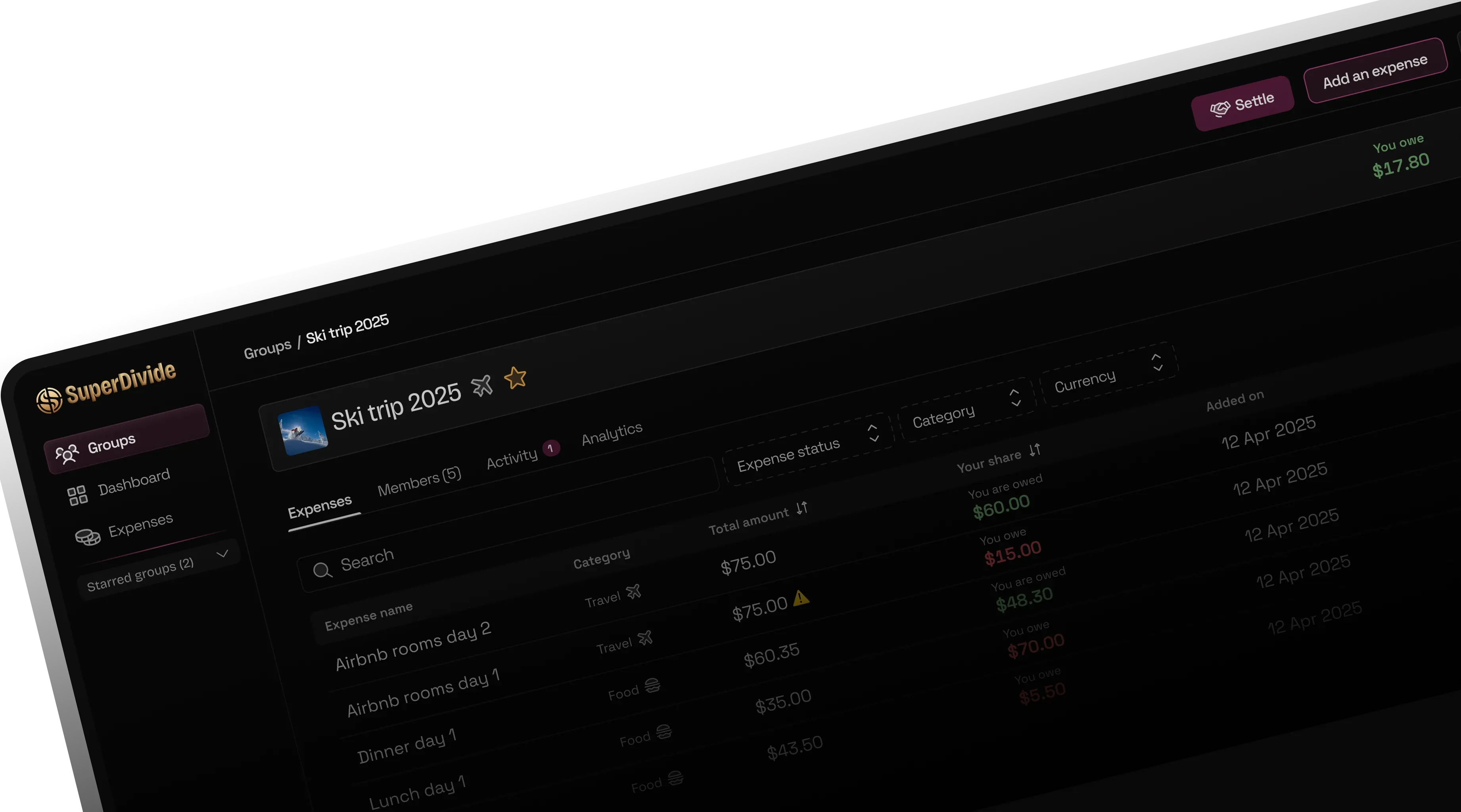 SuperDivide interface